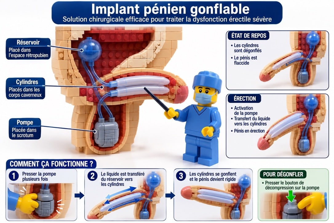 Implant pénien gonflable: comment cela fonctionne?