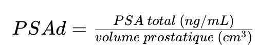 Formule de calcul de densité du PSA
