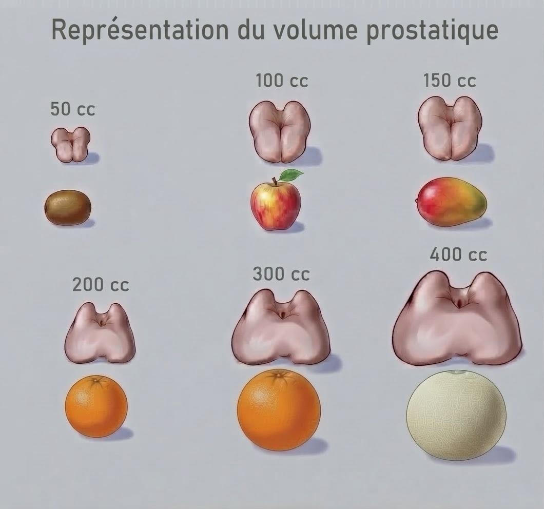 Correspondance Volume prostatique et fruits